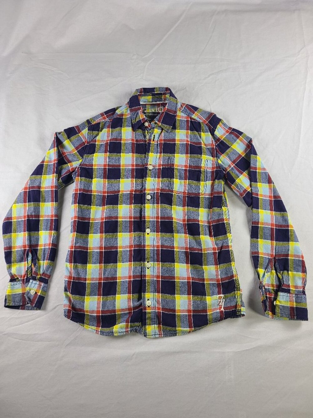 American Eagle Button Up Dress Long Sleeve Shirt Boys L (12) Multi Color